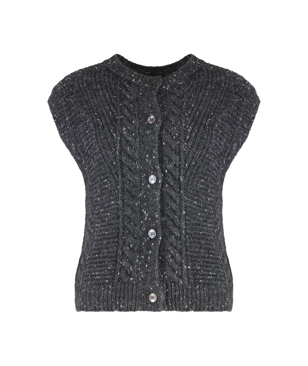 MAX MARA STUDIO Серая полиамидовая жилетка, фото 1