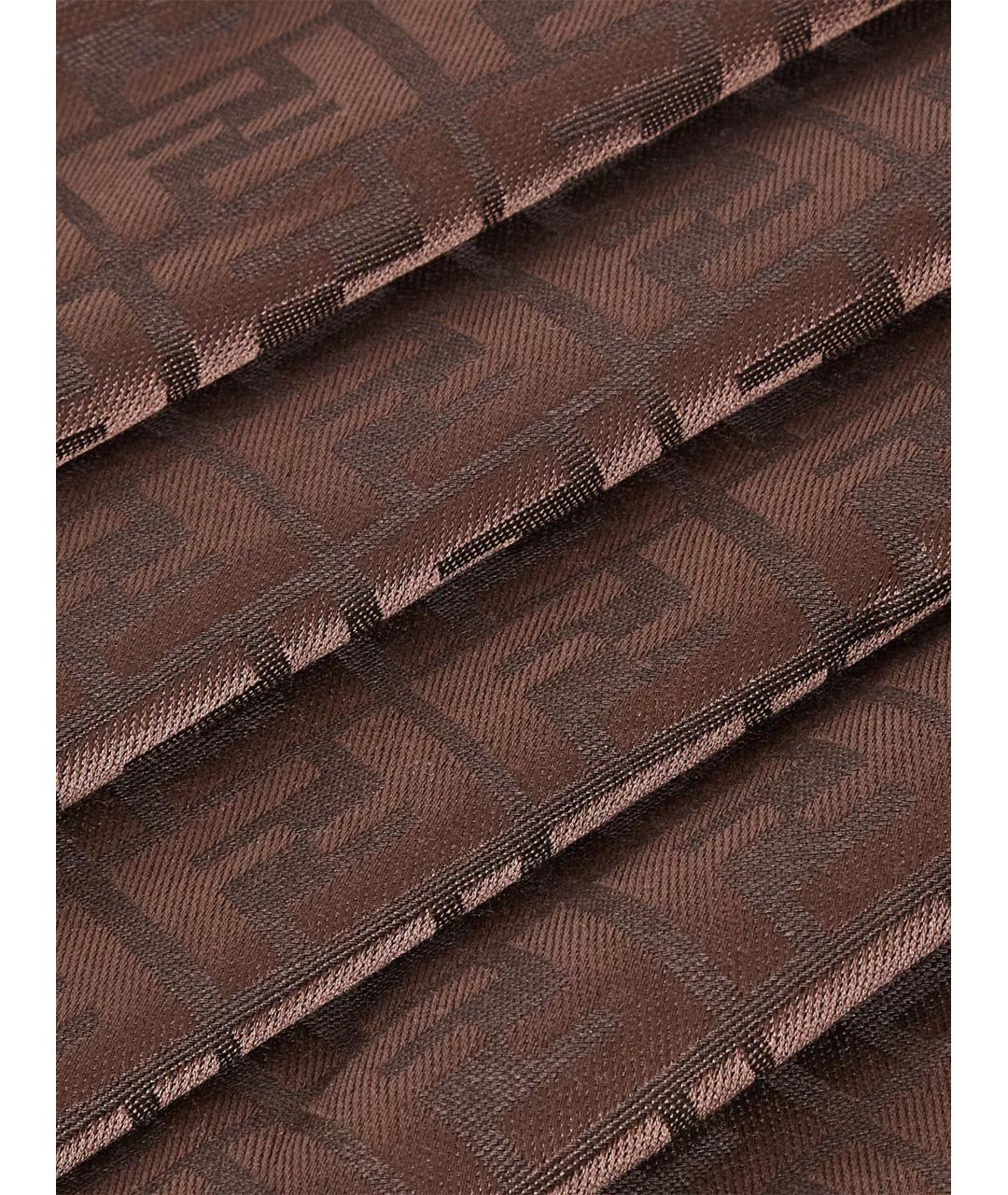 FENDI Коричневый шерстяной шарф, фото 2