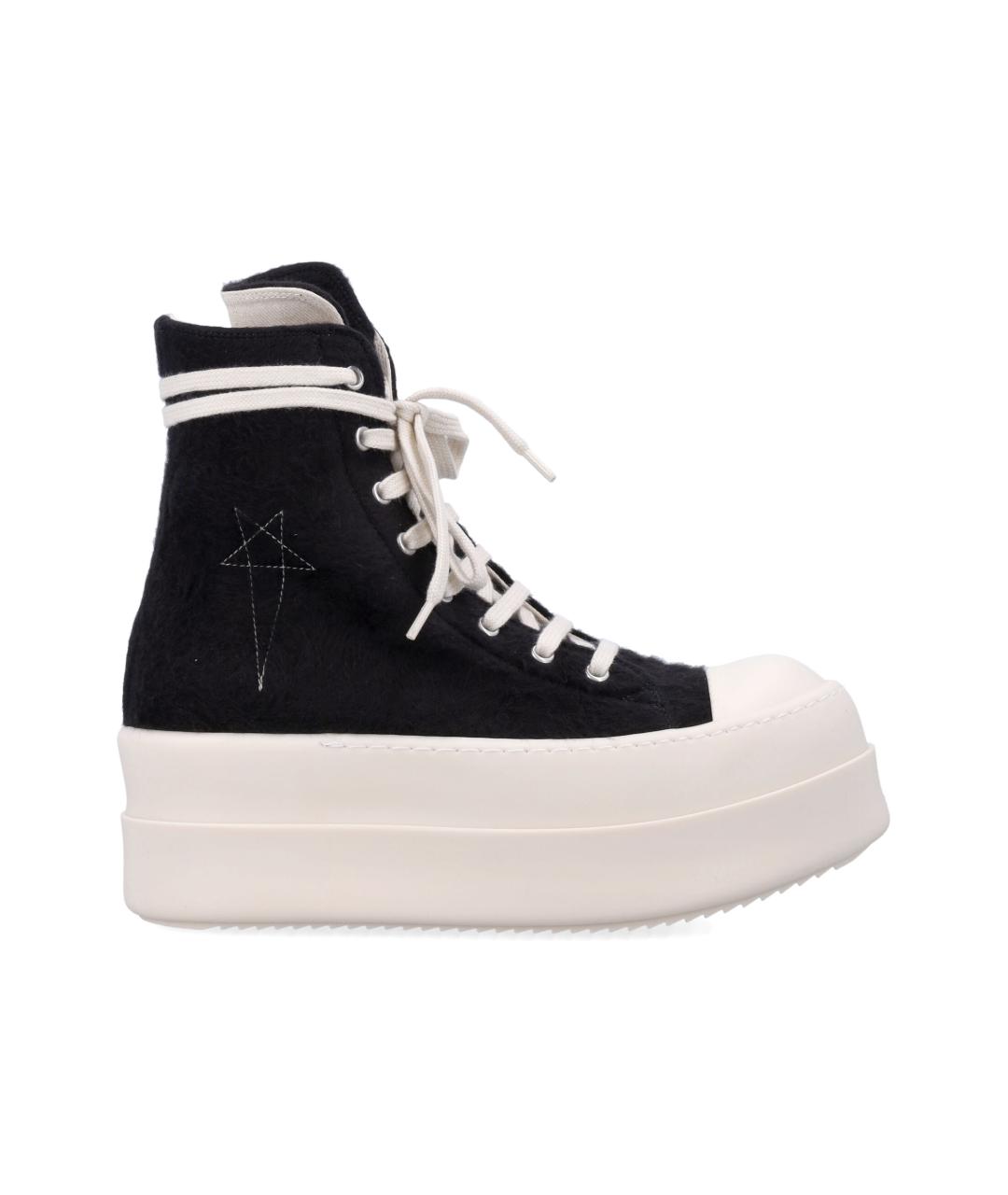 RICK OWENS Черные кожаные кеды, фото 1