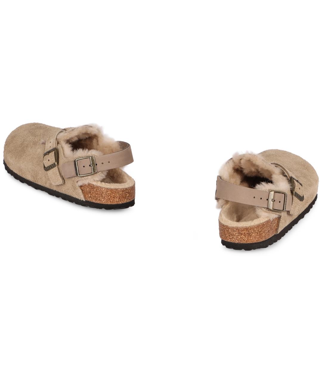 BIRKENSTOCK Бежевые замшевые мюли, фото 4