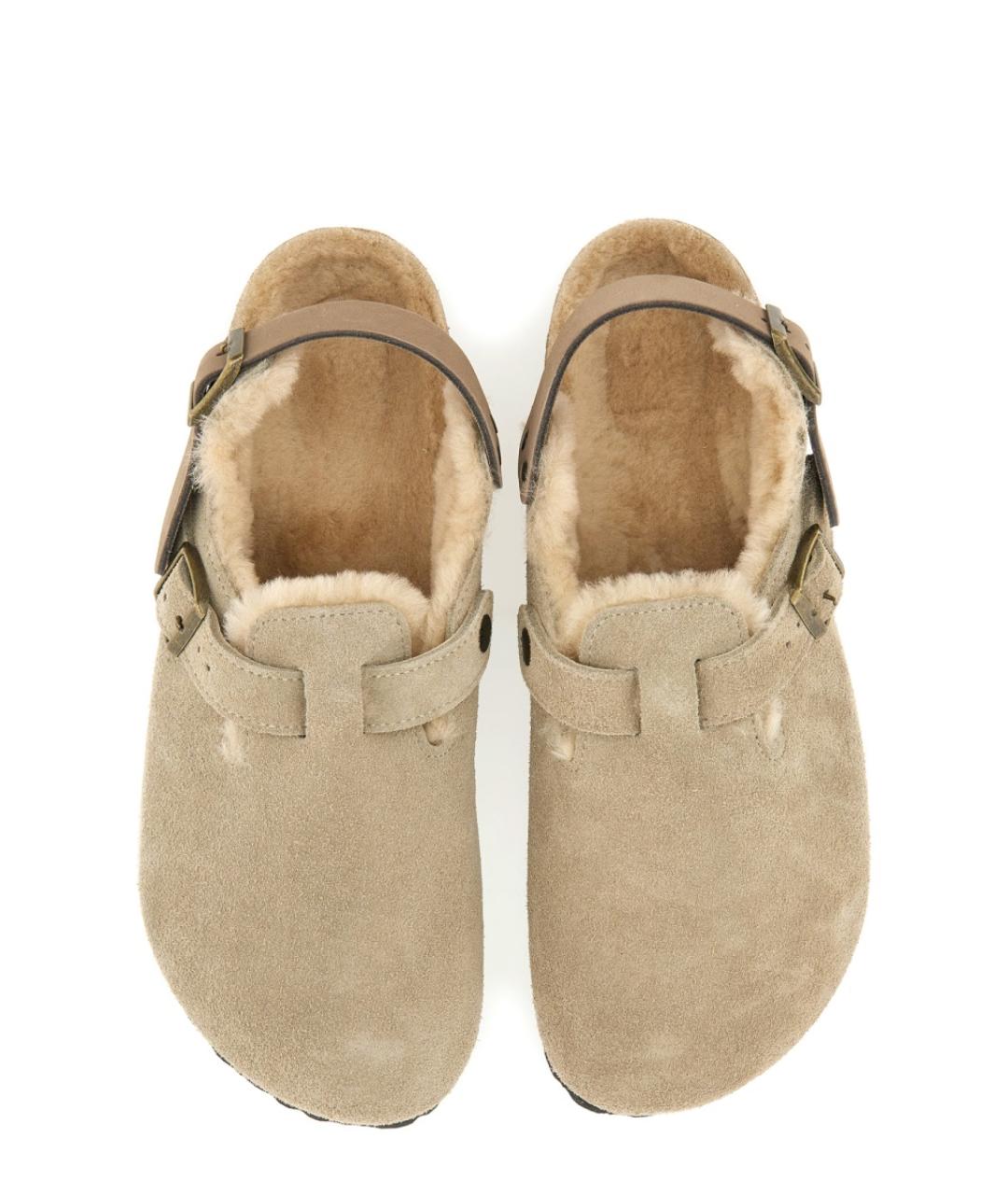 BIRKENSTOCK Бежевые замшевые мюли, фото 5