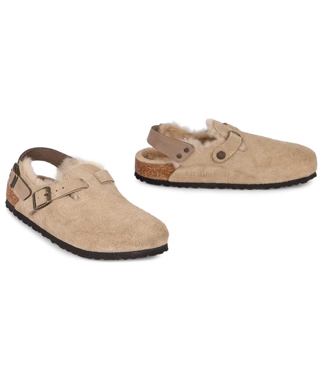 BIRKENSTOCK Бежевые замшевые мюли, фото 3