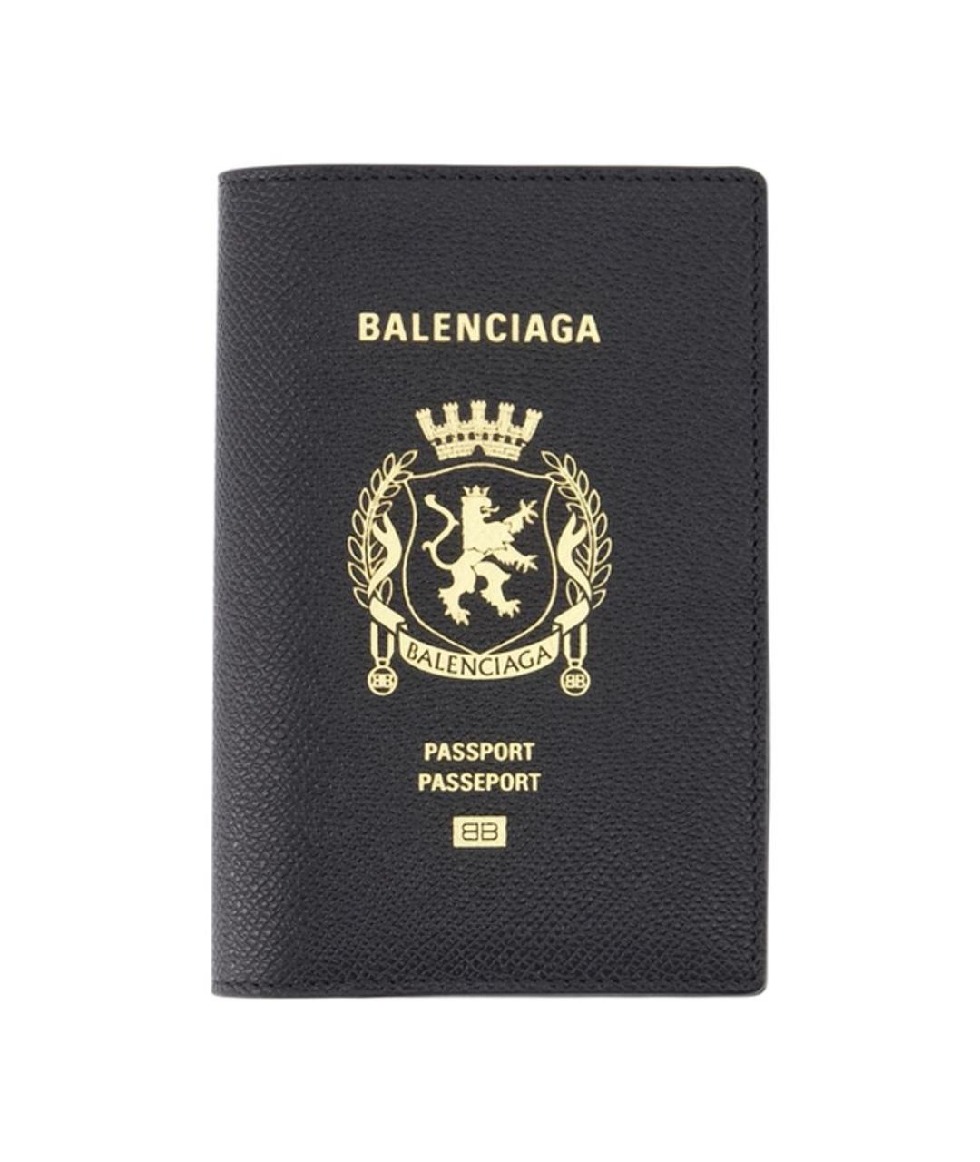 BALENCIAGA Черный кожаный кошелек, фото 1