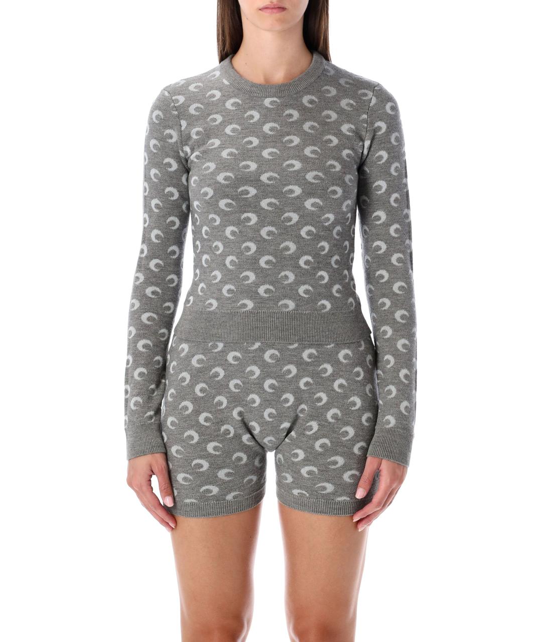 MARINE SERRE Серый шерстяной джемпер / свитер, фото 2