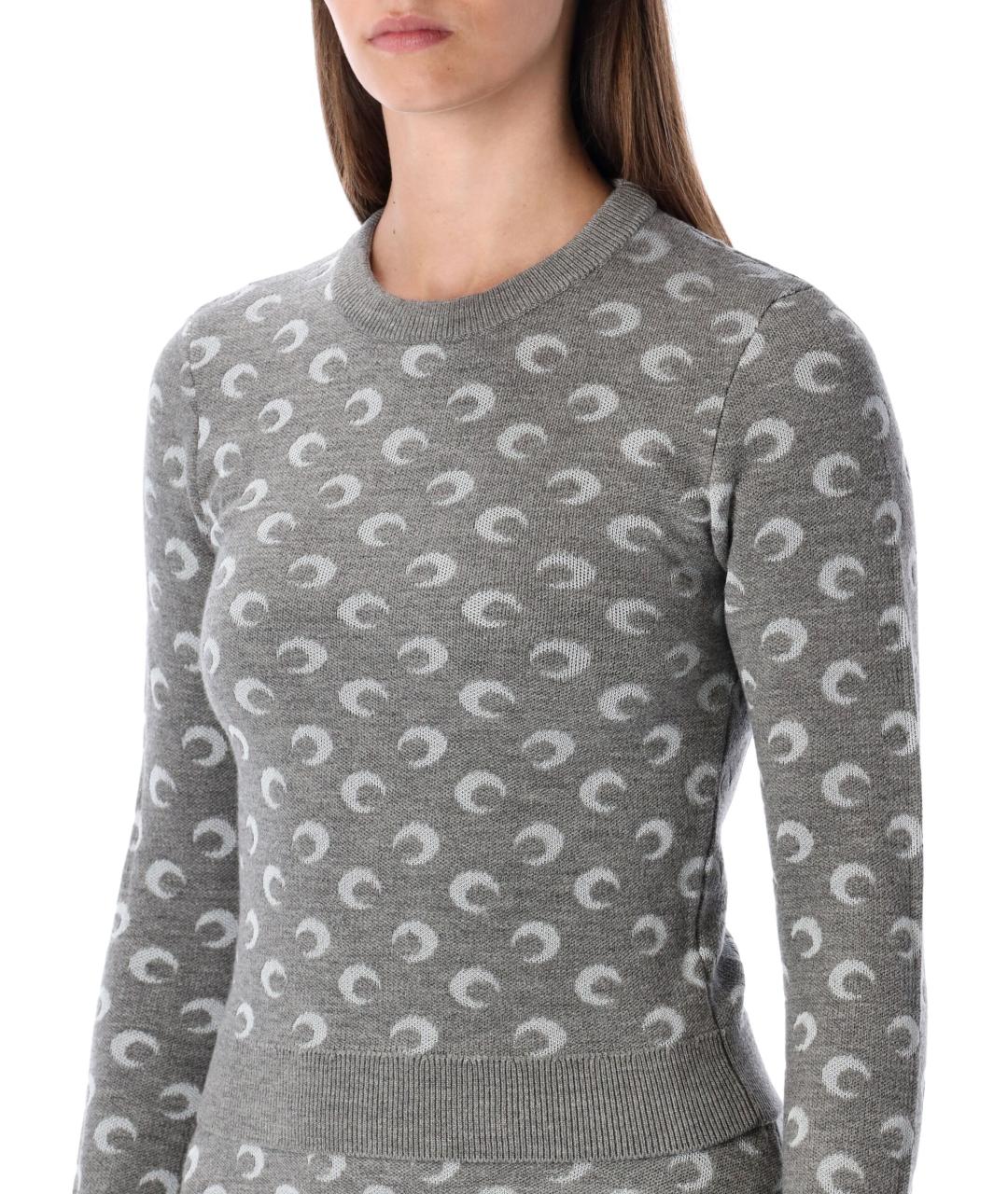 MARINE SERRE Серый шерстяной джемпер / свитер, фото 4