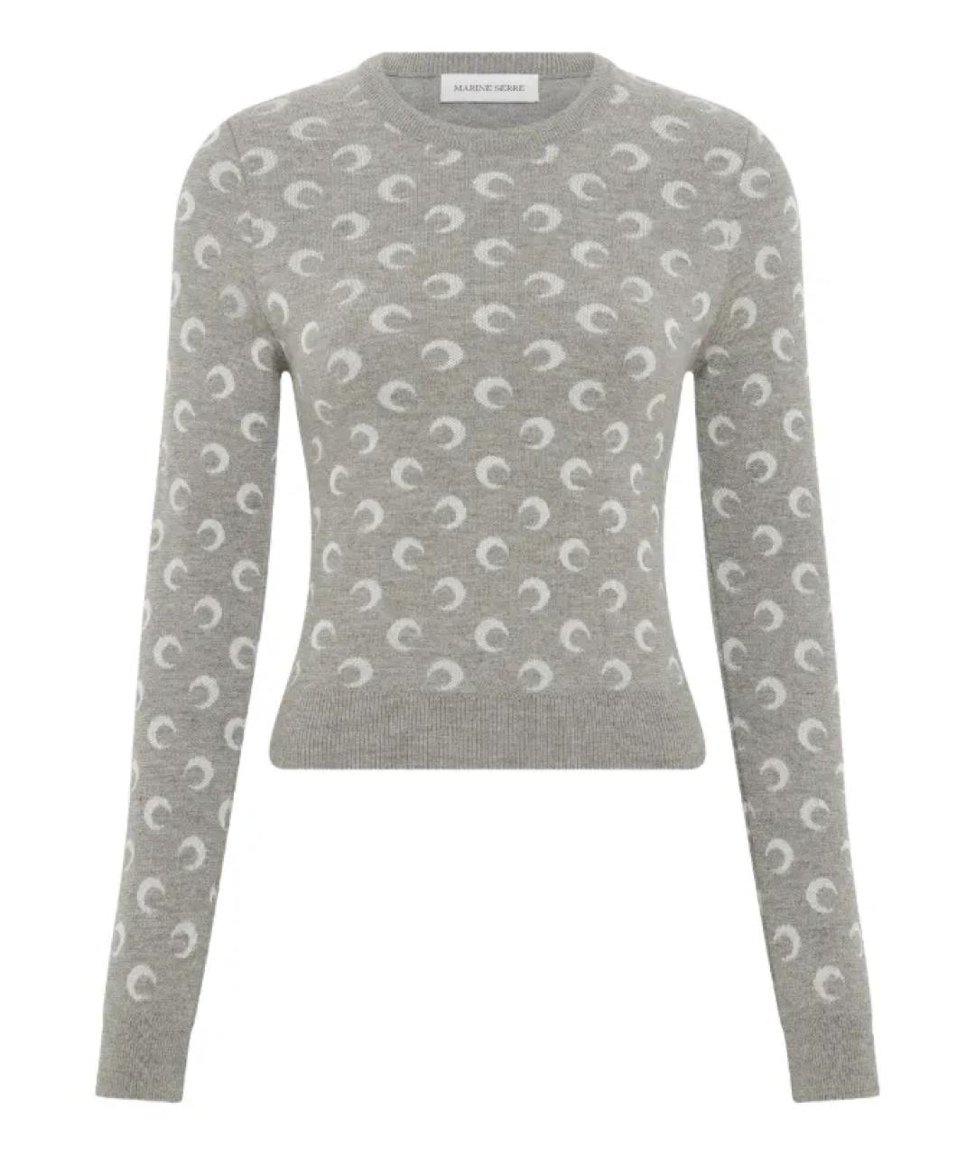 MARINE SERRE Серый шерстяной джемпер / свитер, фото 1