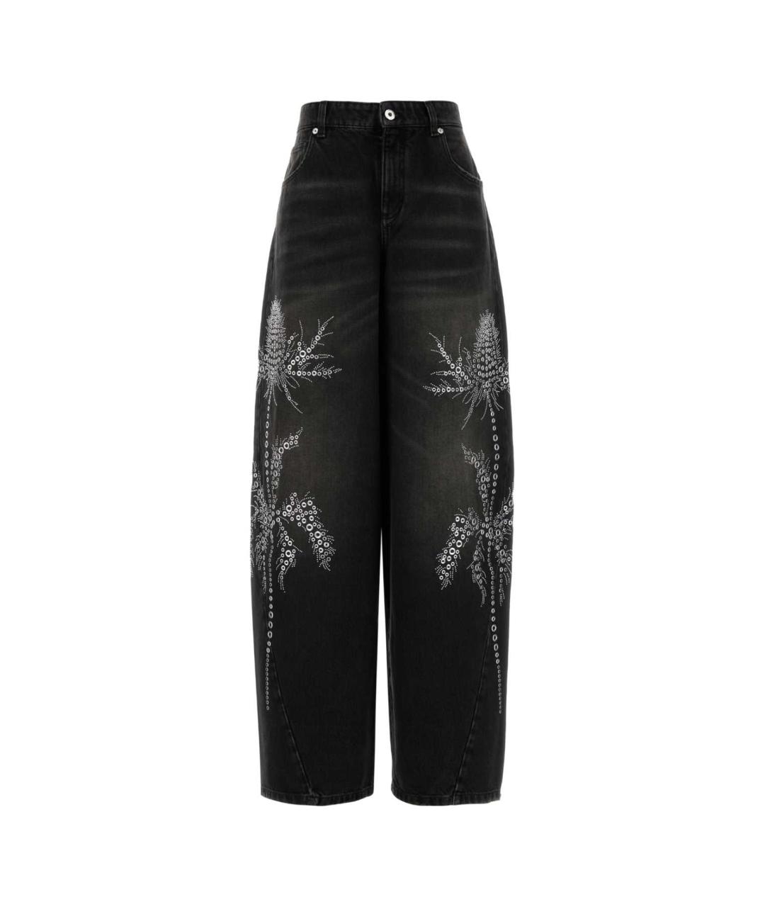 BLUMARINE Черные хлопковые прямые джинсы, фото 1