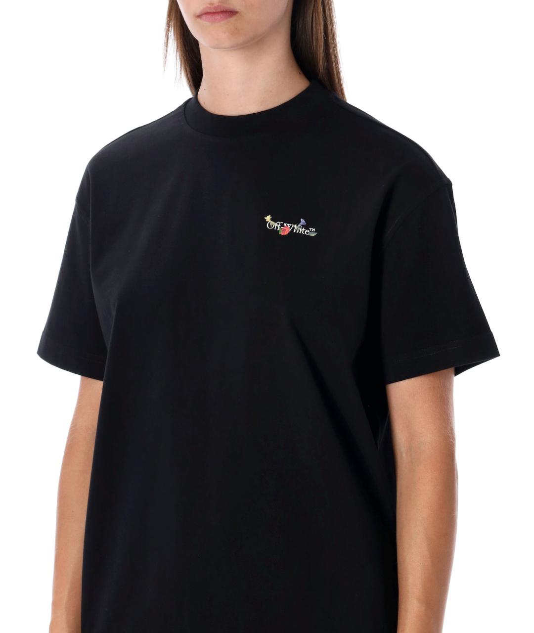 OFF-WHITE Черная хлопковая футболка, фото 3
