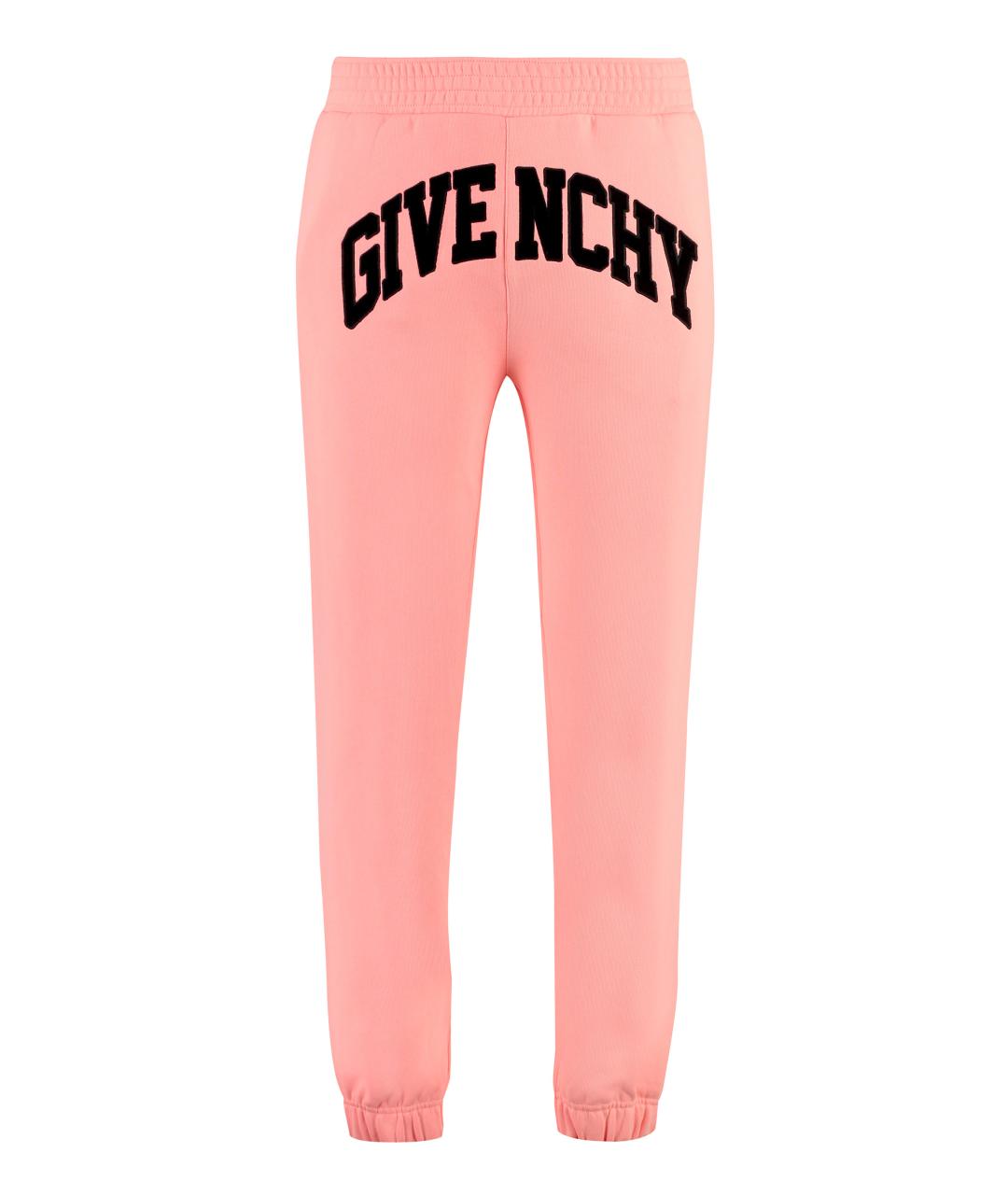 GIVENCHY Розовые хлопковые повседневные брюки, фото 1