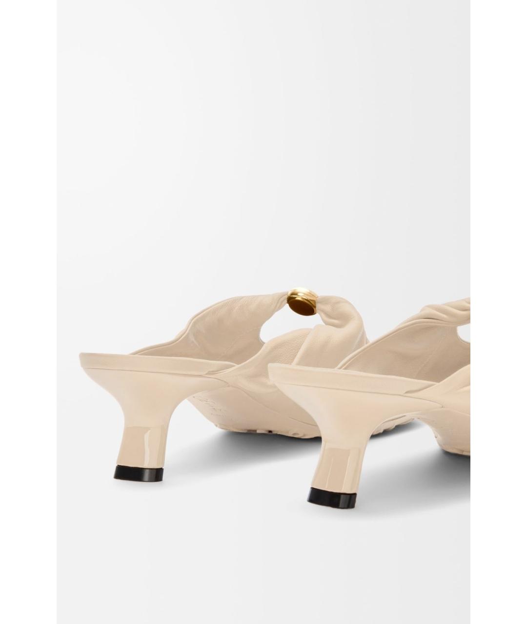 LOEWE Бежевые кожаные мюли, фото 4