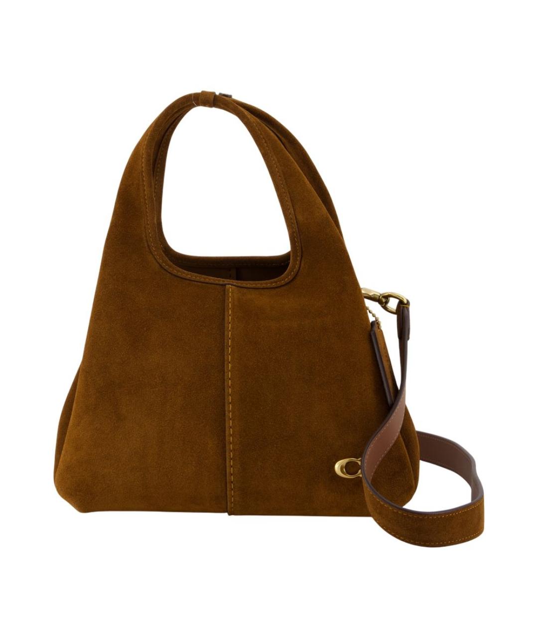 COACH Коричневая замшевая сумка через плечо, фото 1