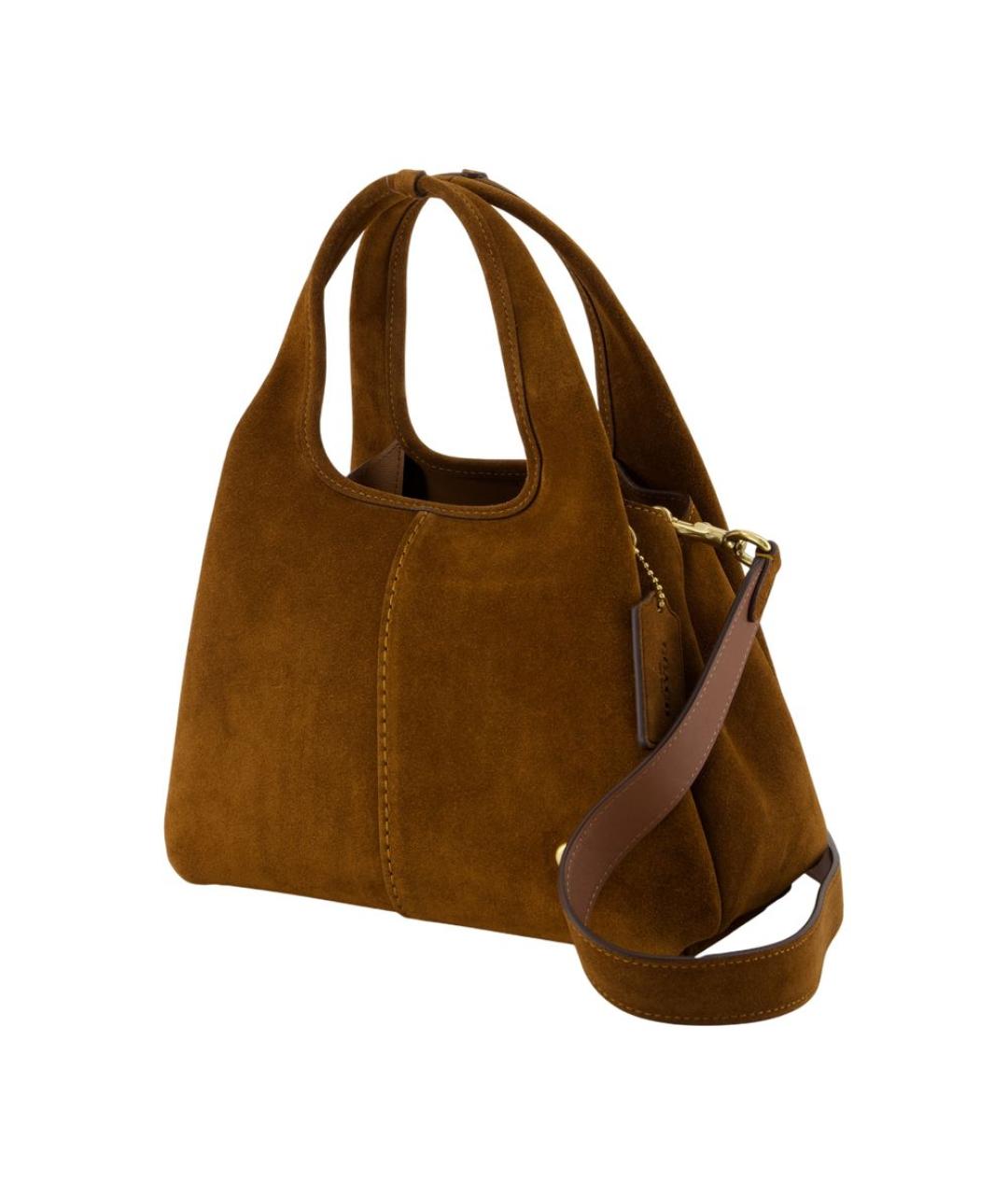 COACH Коричневая замшевая сумка через плечо, фото 2