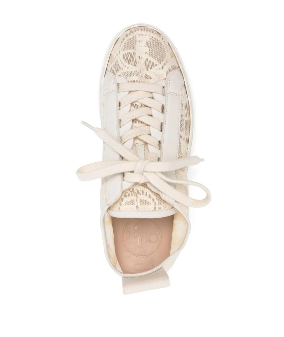 CHLOE Бежевые синтетические кроссовки, фото 4