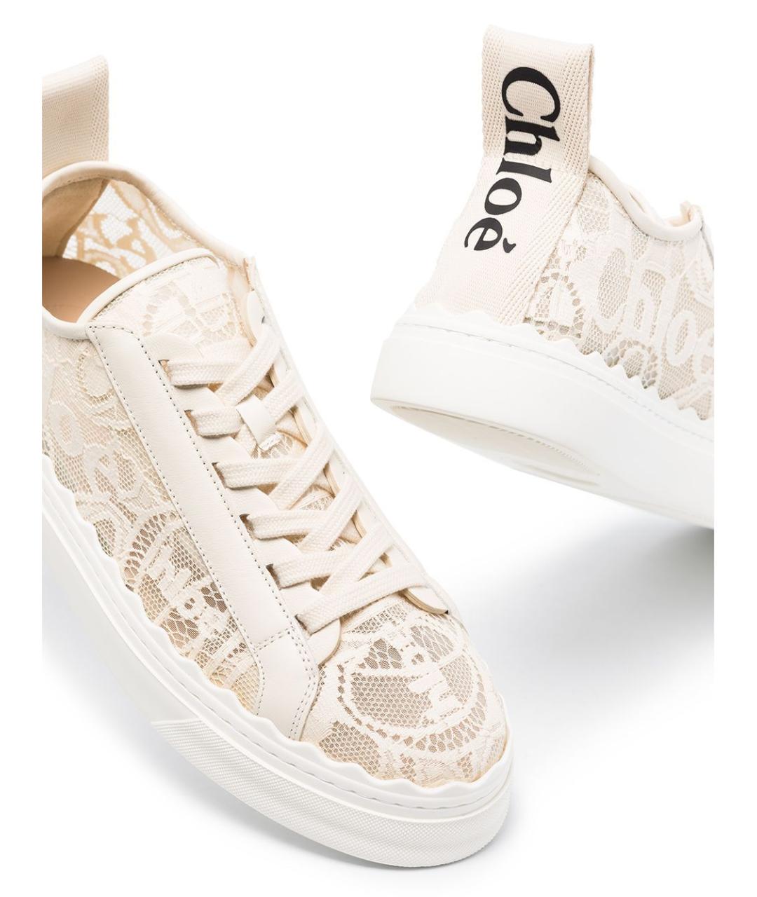 CHLOE Бежевые синтетические кроссовки, фото 5