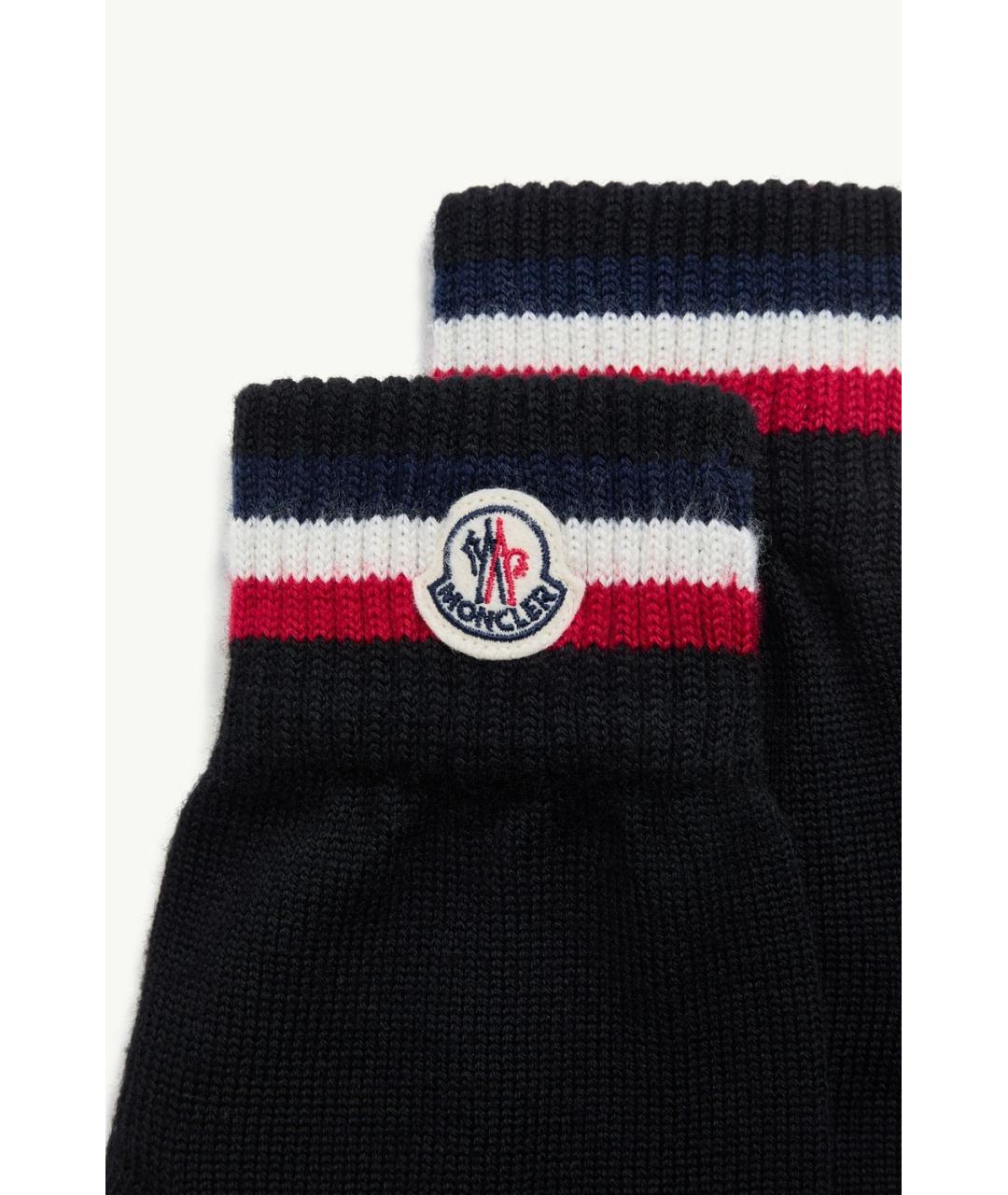 MONCLER Черные шерстяные перчатки, фото 5