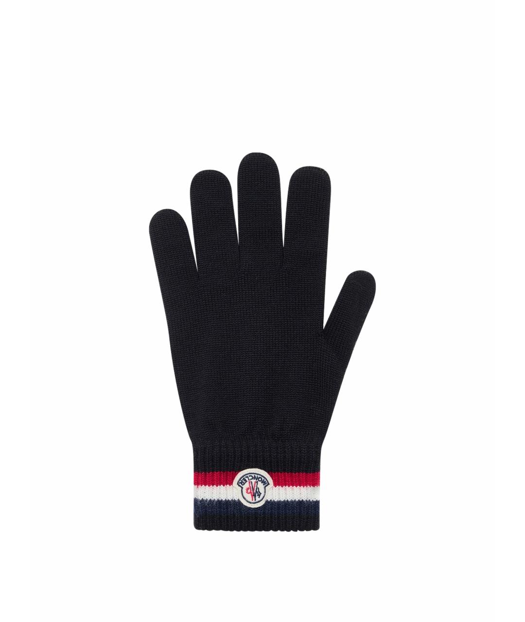 MONCLER Черные шерстяные перчатки, фото 1