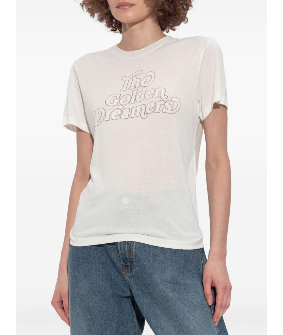 GOLDEN GOOSE DELUXE BRAND Белая хлопковая футболка, фото 3