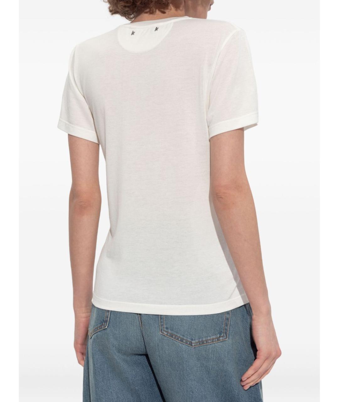 GOLDEN GOOSE DELUXE BRAND Белая хлопковая футболка, фото 2