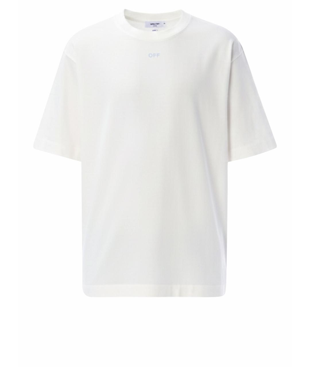 OFF-WHITE Белая хлопковая футболка, фото 1