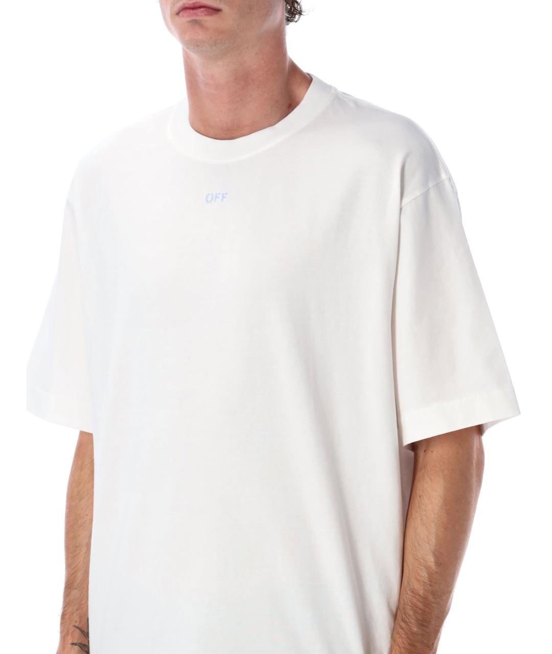 OFF-WHITE Белая хлопковая футболка, фото 3