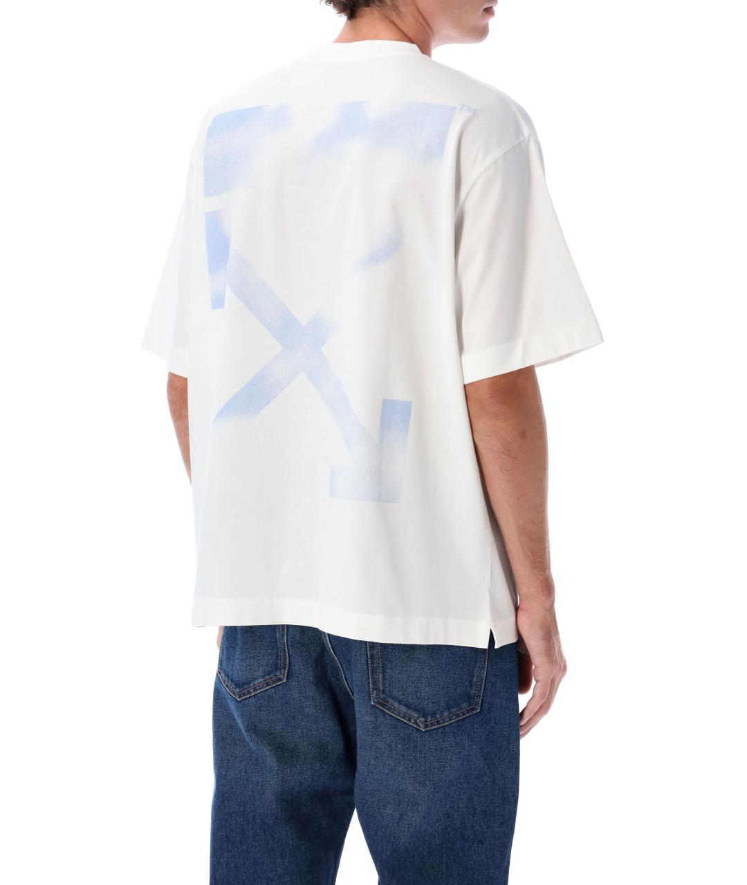 OFF-WHITE Белая хлопковая футболка, фото 2