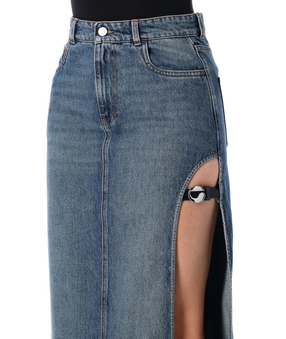 COPERNI Синяя хлопковая юбка макси, фото 4