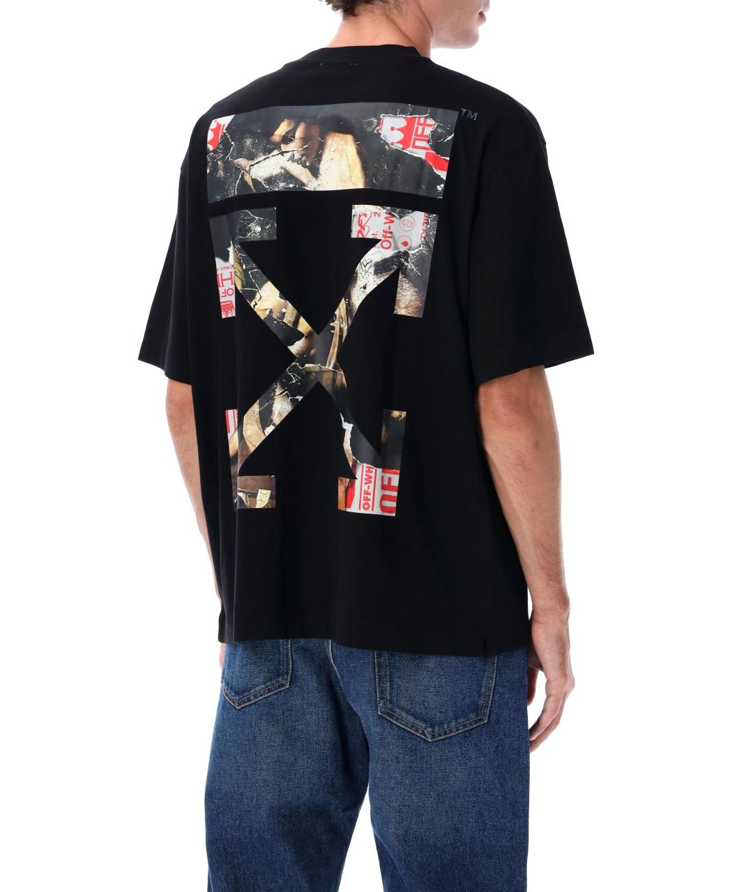 OFF-WHITE Черная хлопковая футболка, фото 3