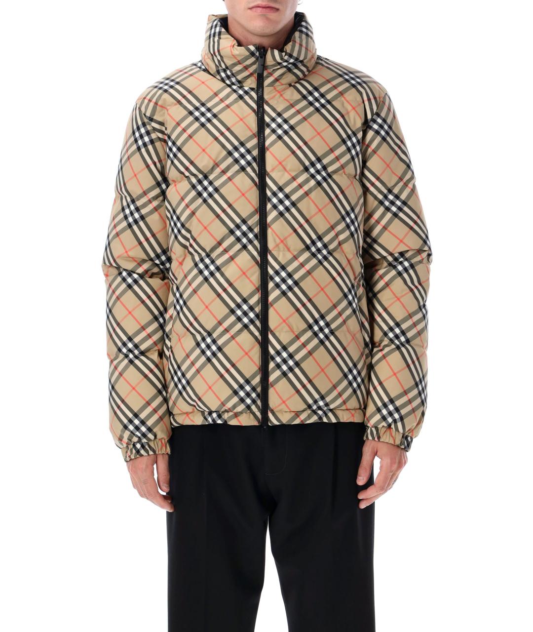 BURBERRY Бежевый полиэстеровый пуховик, фото 2