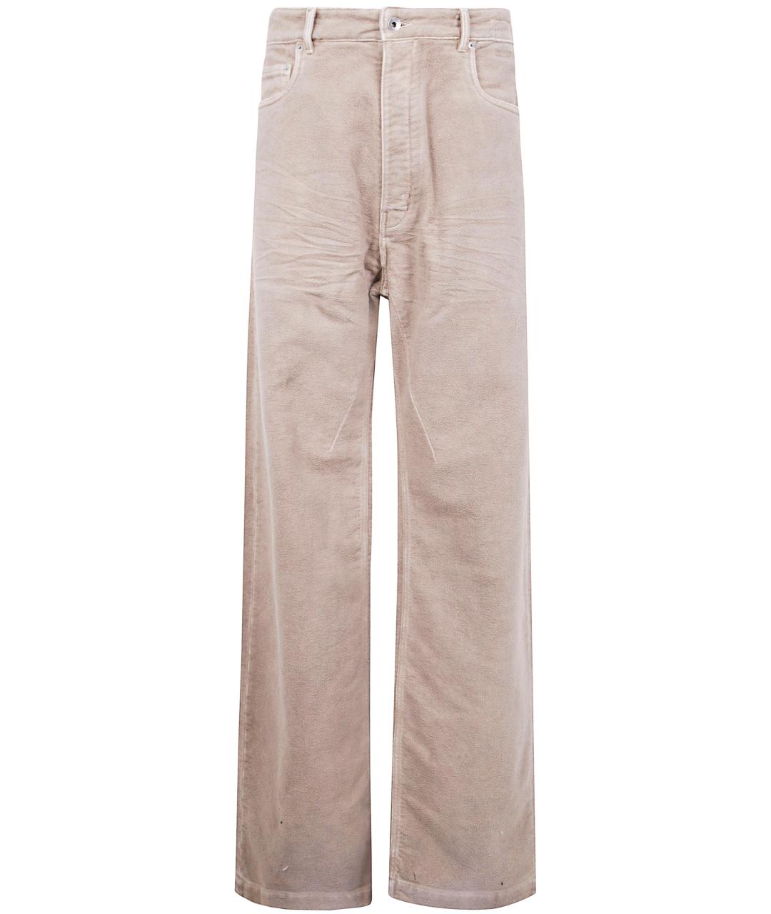 RICK OWENS DRKSHDW Серые хлопковые повседневные брюки, фото 1