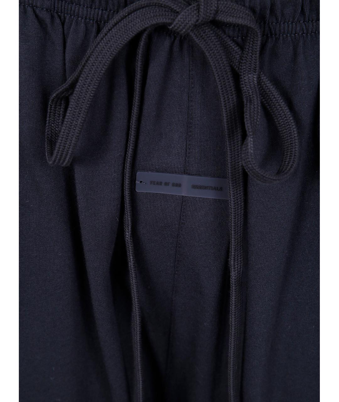 FEAR OF GOD ESSENTIALS Черные хлопковые прямые брюки, фото 3