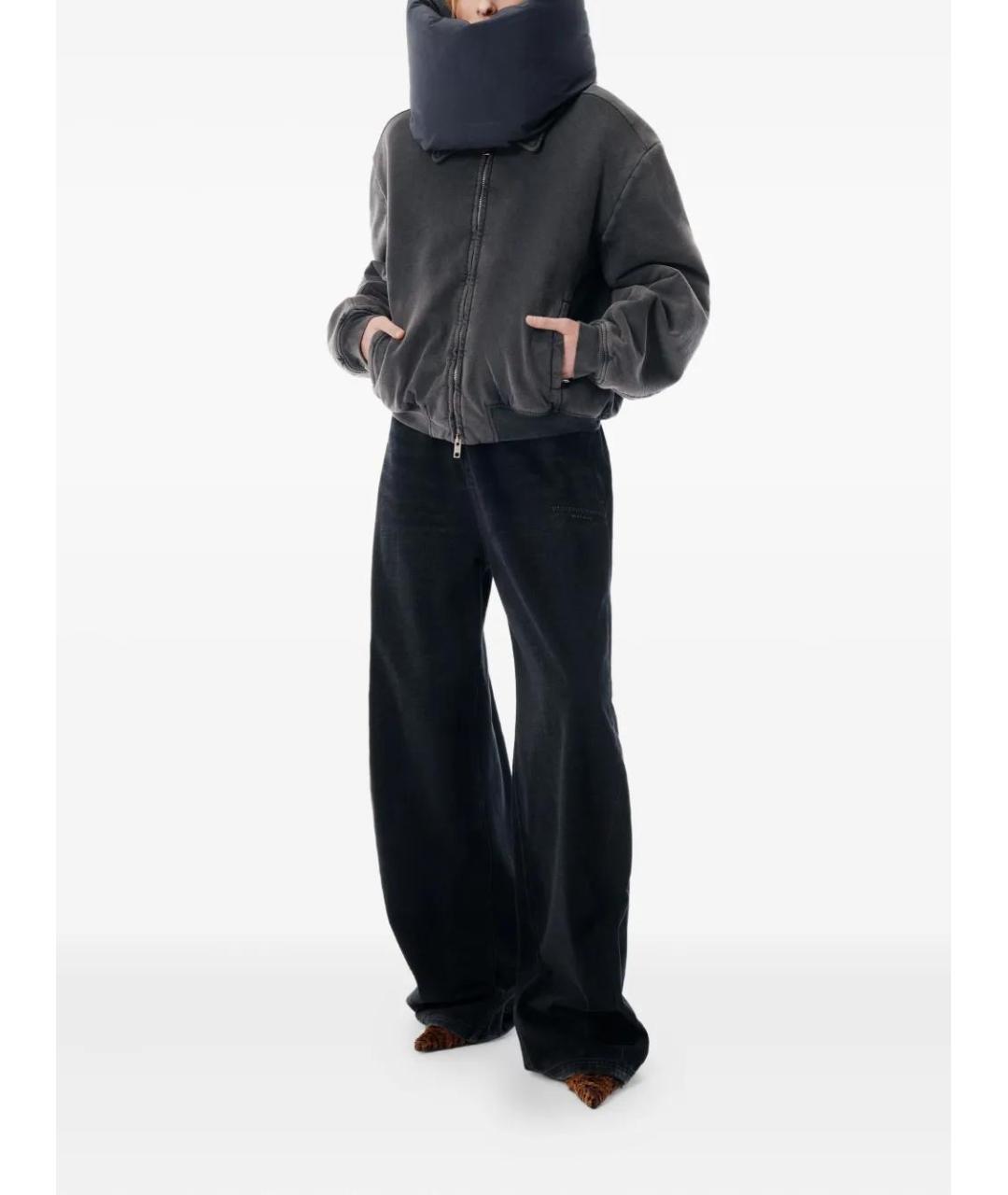 ALEXANDER WANG Черные полиэстеровые брюки широкие, фото 3