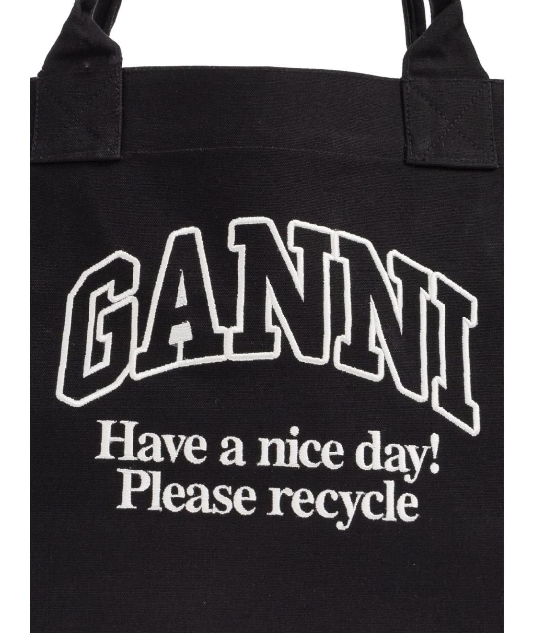 GANNI Серая хлопковая сумка тоут, фото 2