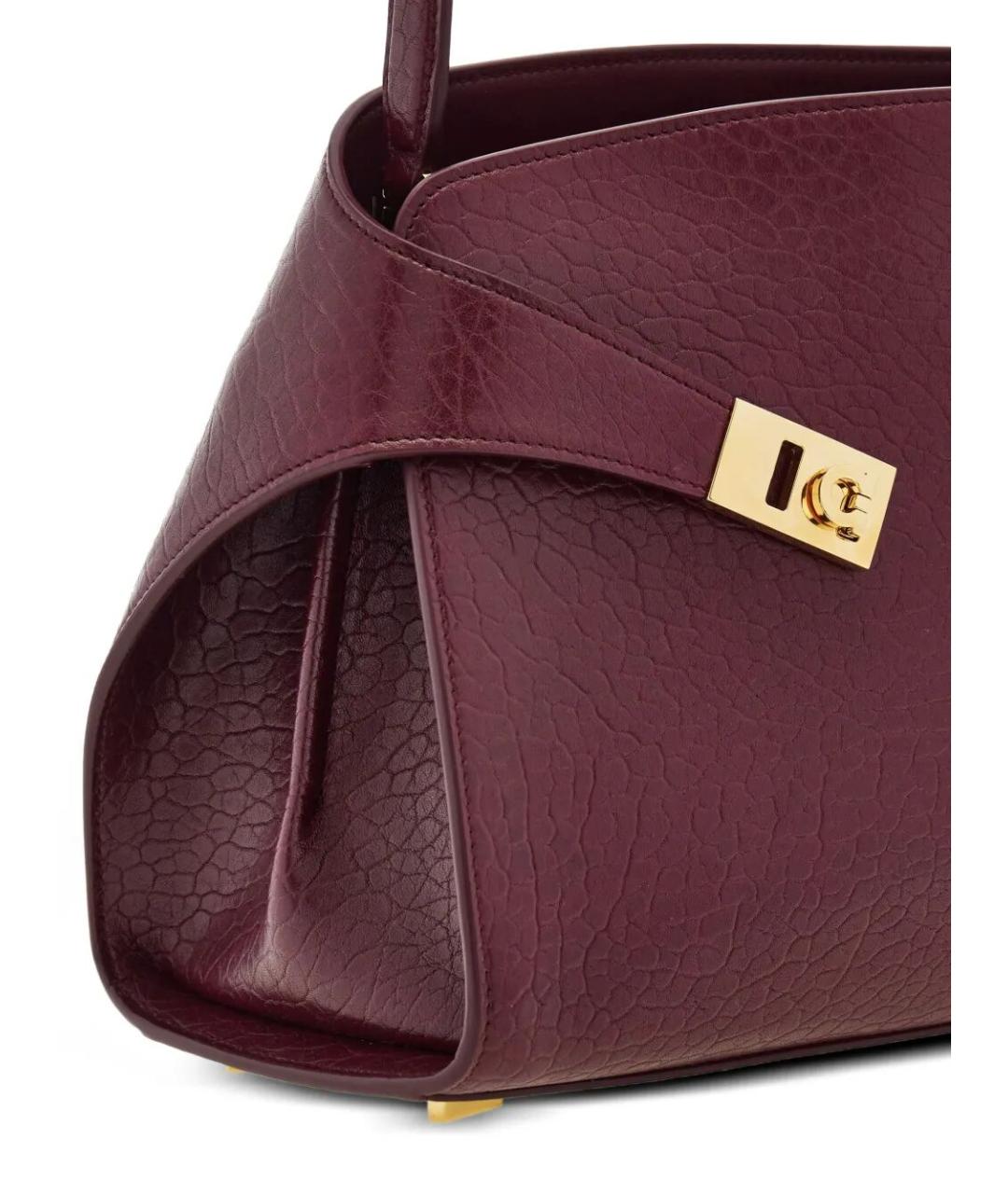 FERRAGAMO Бордовая кожаная сумка тоут, фото 5