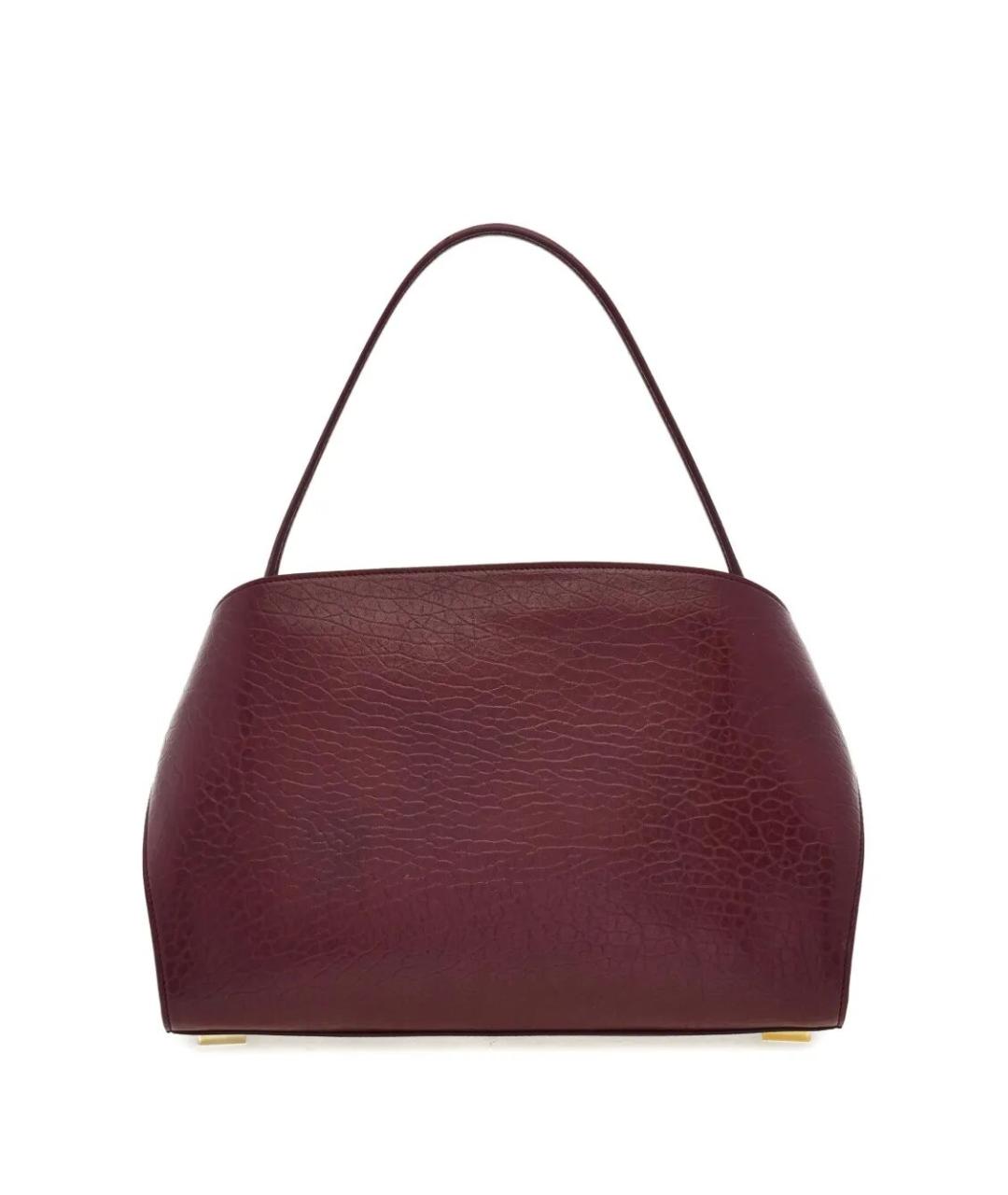 FERRAGAMO Бордовая кожаная сумка тоут, фото 3