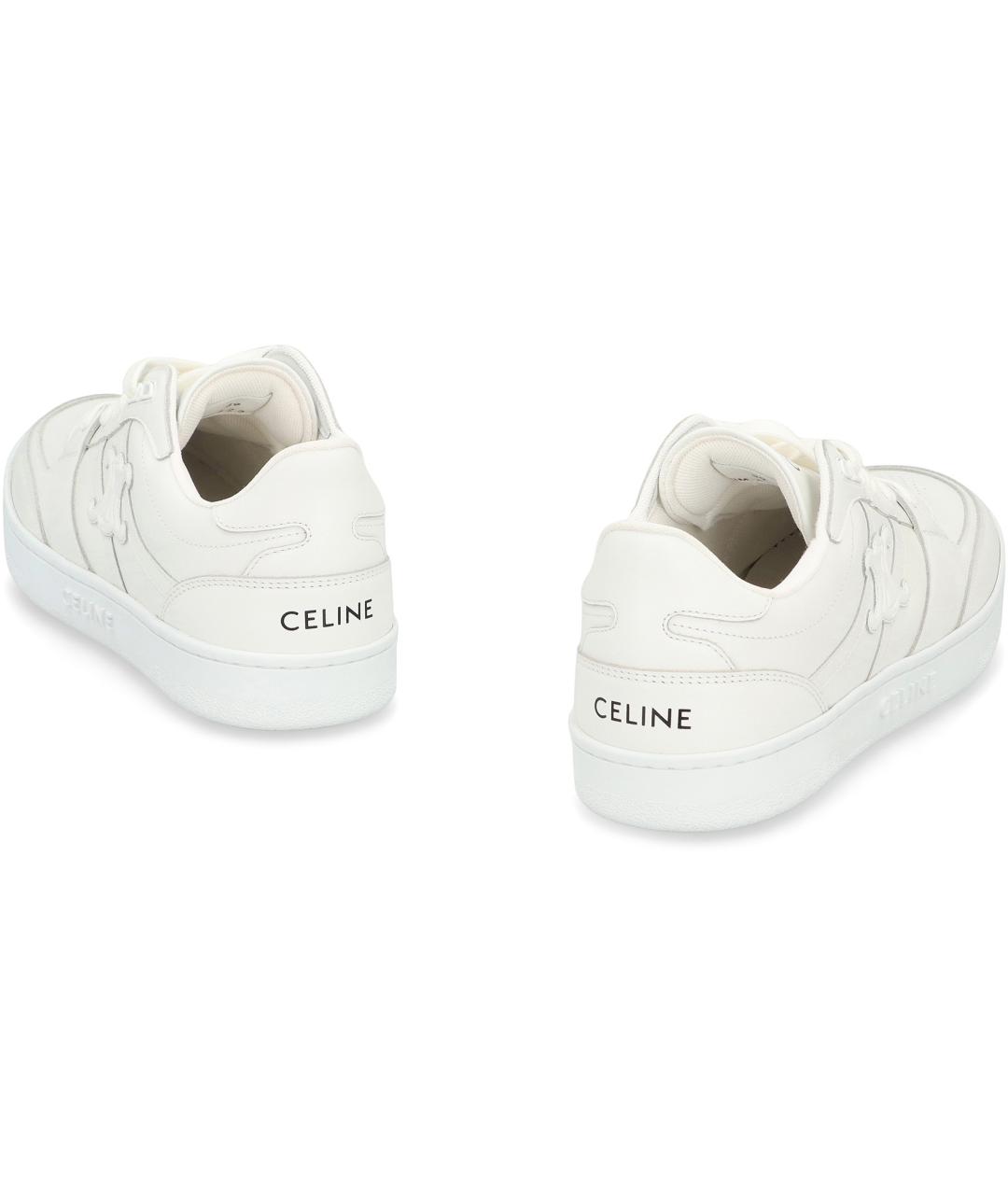 CELINE Белые кожаные кеды, фото 4