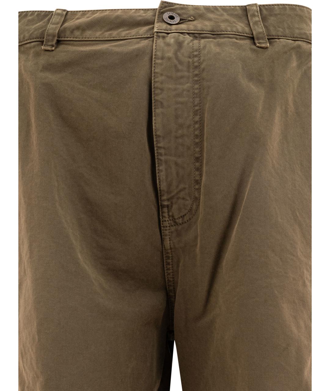 LOEWE Хаки хлопковые шорты, фото 3