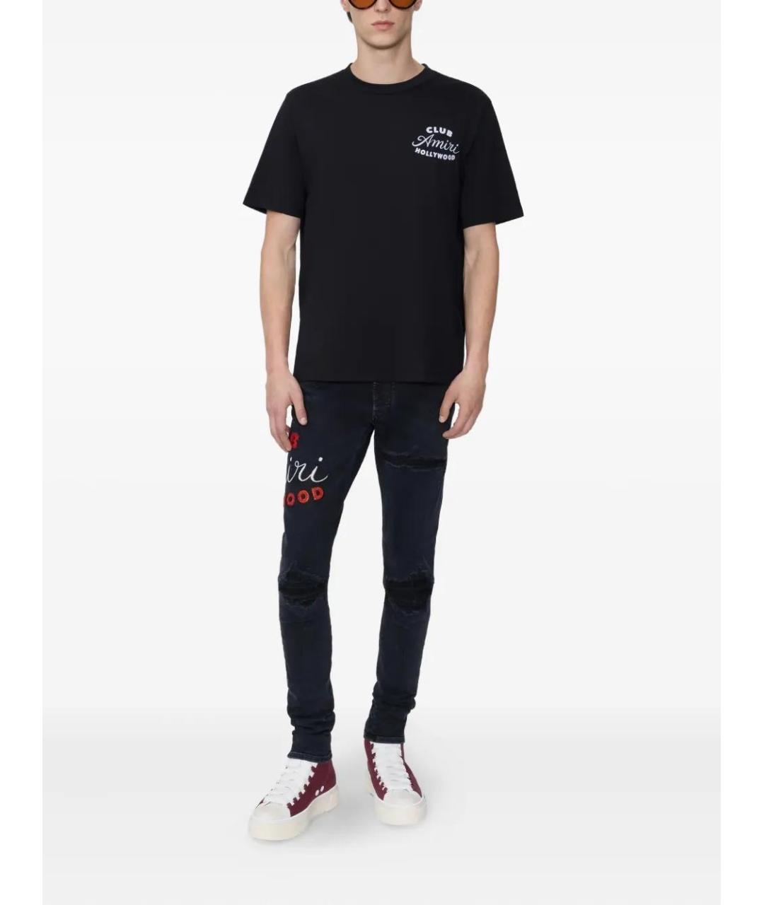 AMIRI Черная хлопковая футболка, фото 2