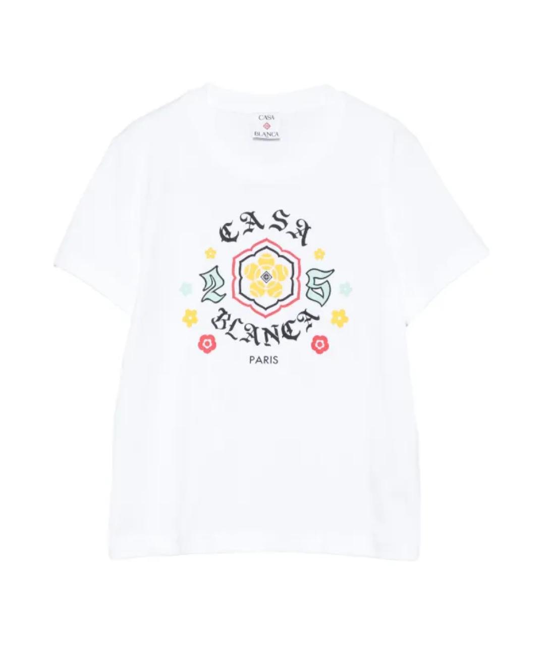 CASABLANCA Белая хлопковая футболка, фото 1