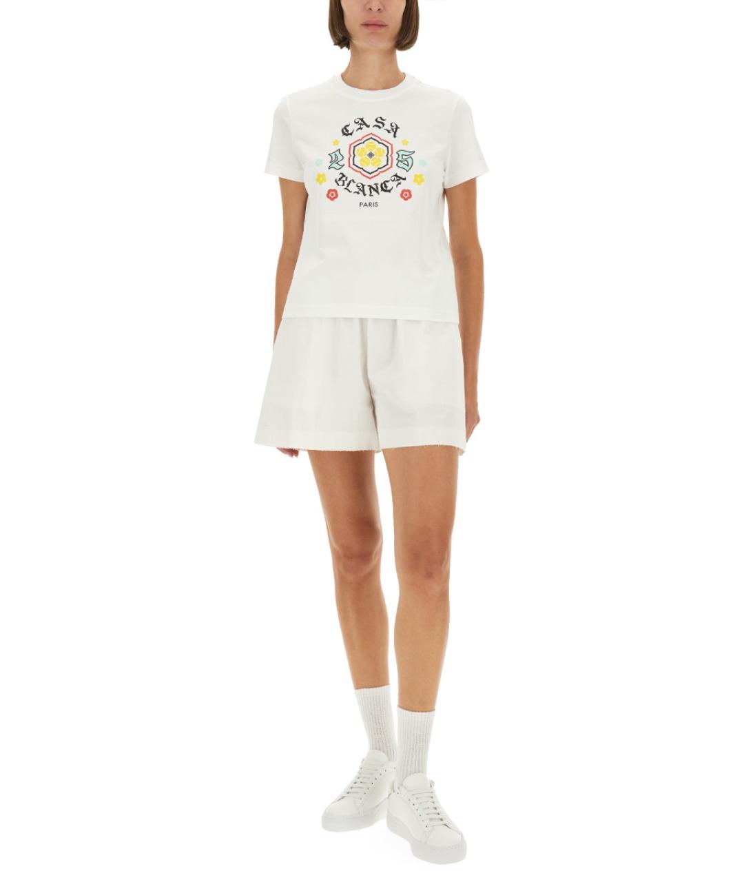 CASABLANCA Белая хлопковая футболка, фото 5