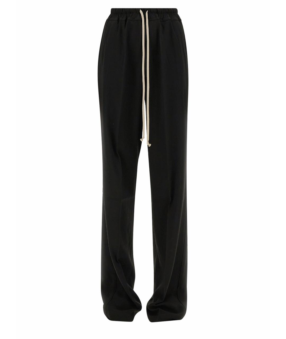 RICK OWENS Черные вискозные прямые брюки, фото 2