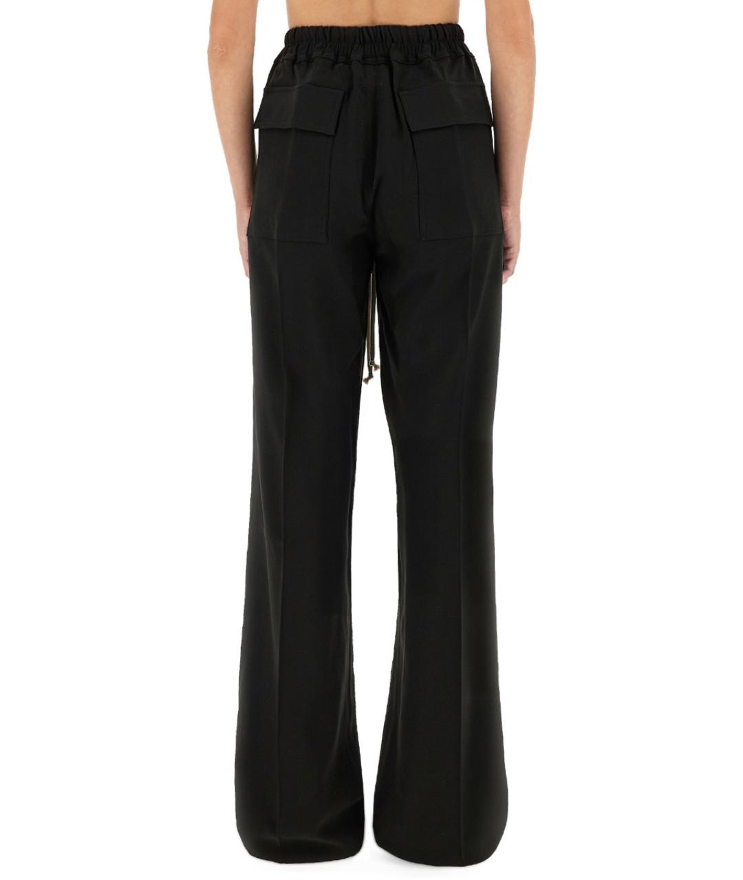 RICK OWENS Черные вискозные прямые брюки, фото 3