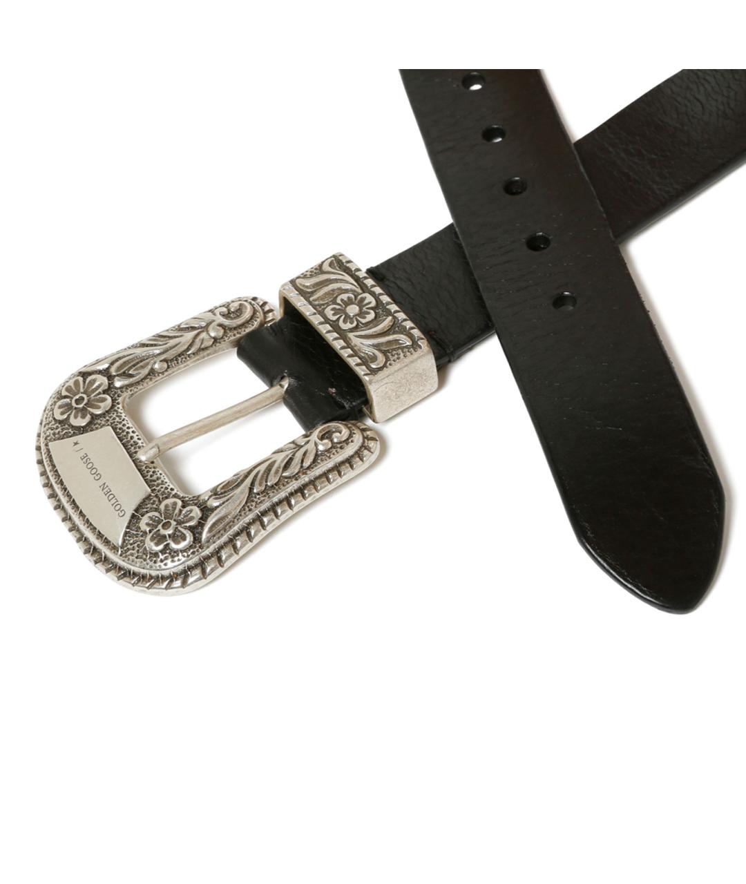 GOLDEN GOOSE DELUXE BRAND Черный кожаный ремень, фото 2