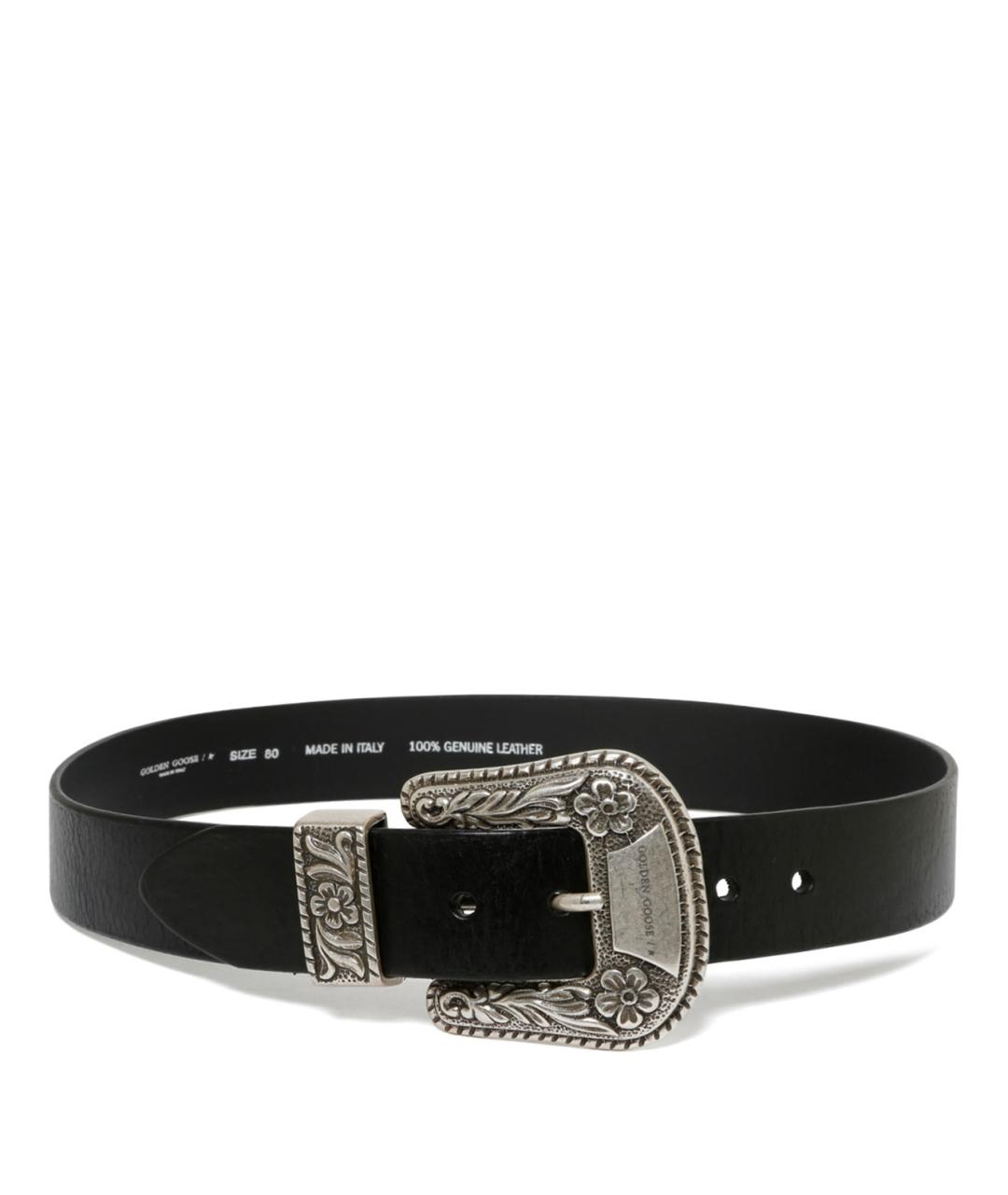 GOLDEN GOOSE DELUXE BRAND Черный кожаный ремень, фото 1