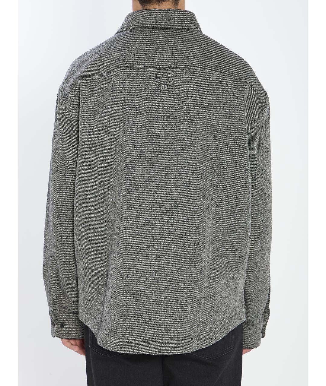 JACQUEMUS Серая шерстяная кэжуал рубашка, фото 5