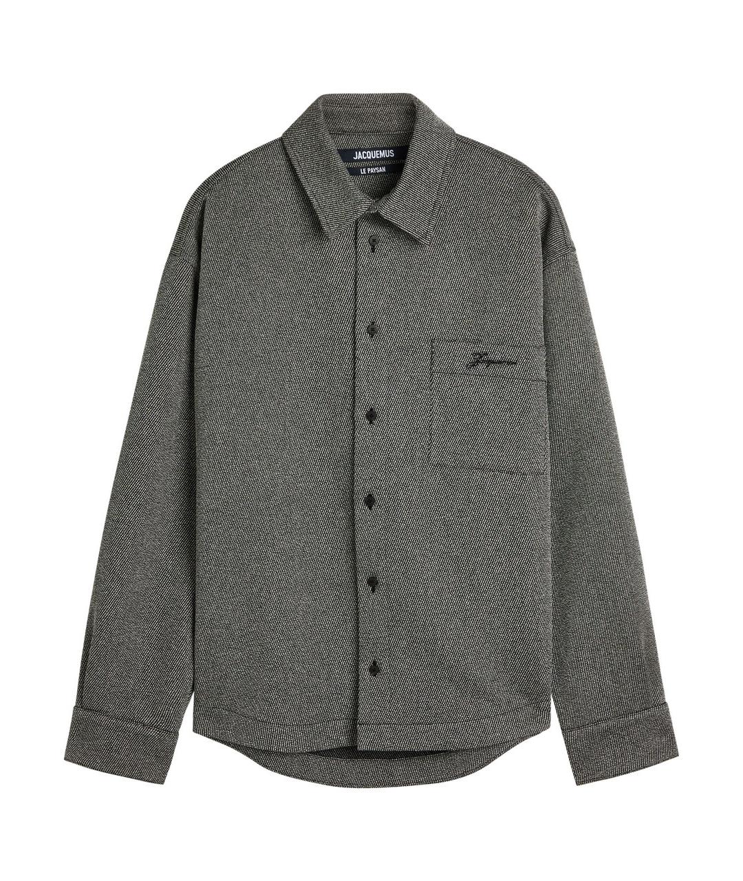 JACQUEMUS Серая шерстяная кэжуал рубашка, фото 1