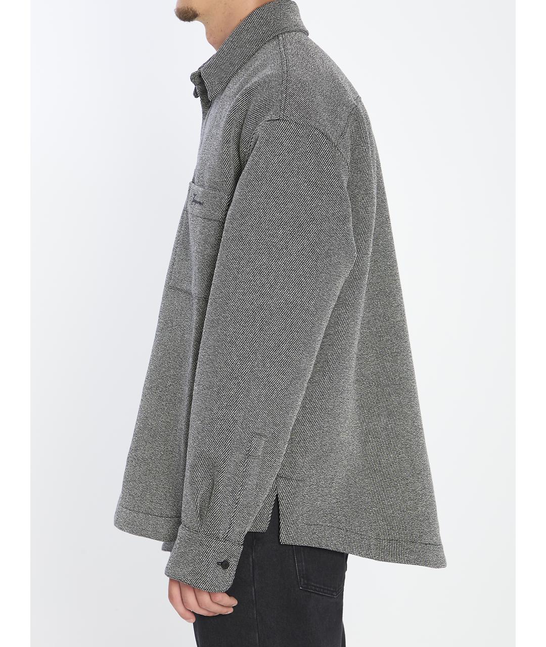 JACQUEMUS Серая шерстяная кэжуал рубашка, фото 4