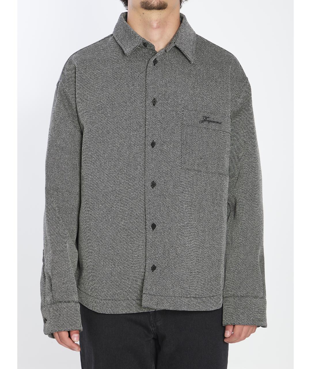 JACQUEMUS Серая шерстяная кэжуал рубашка, фото 2