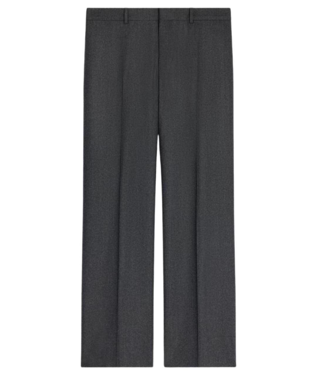 CELINE Серые шерстяные повседневные брюки, фото 1