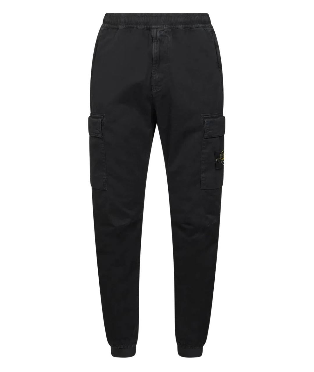 STONE ISLAND Черные хлопковые повседневные брюки, фото 1