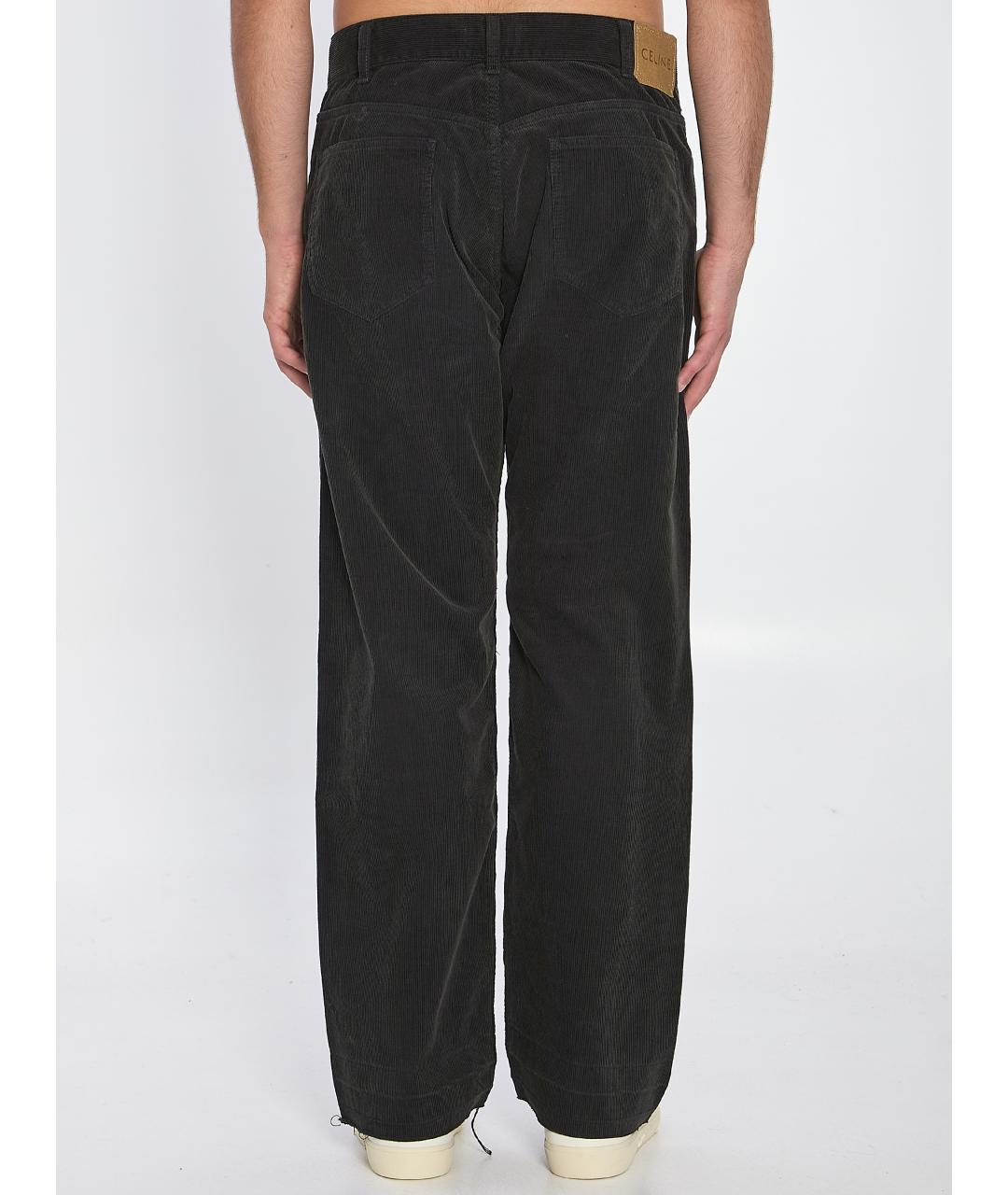 CELINE Черные хлопковые повседневные брюки, фото 5